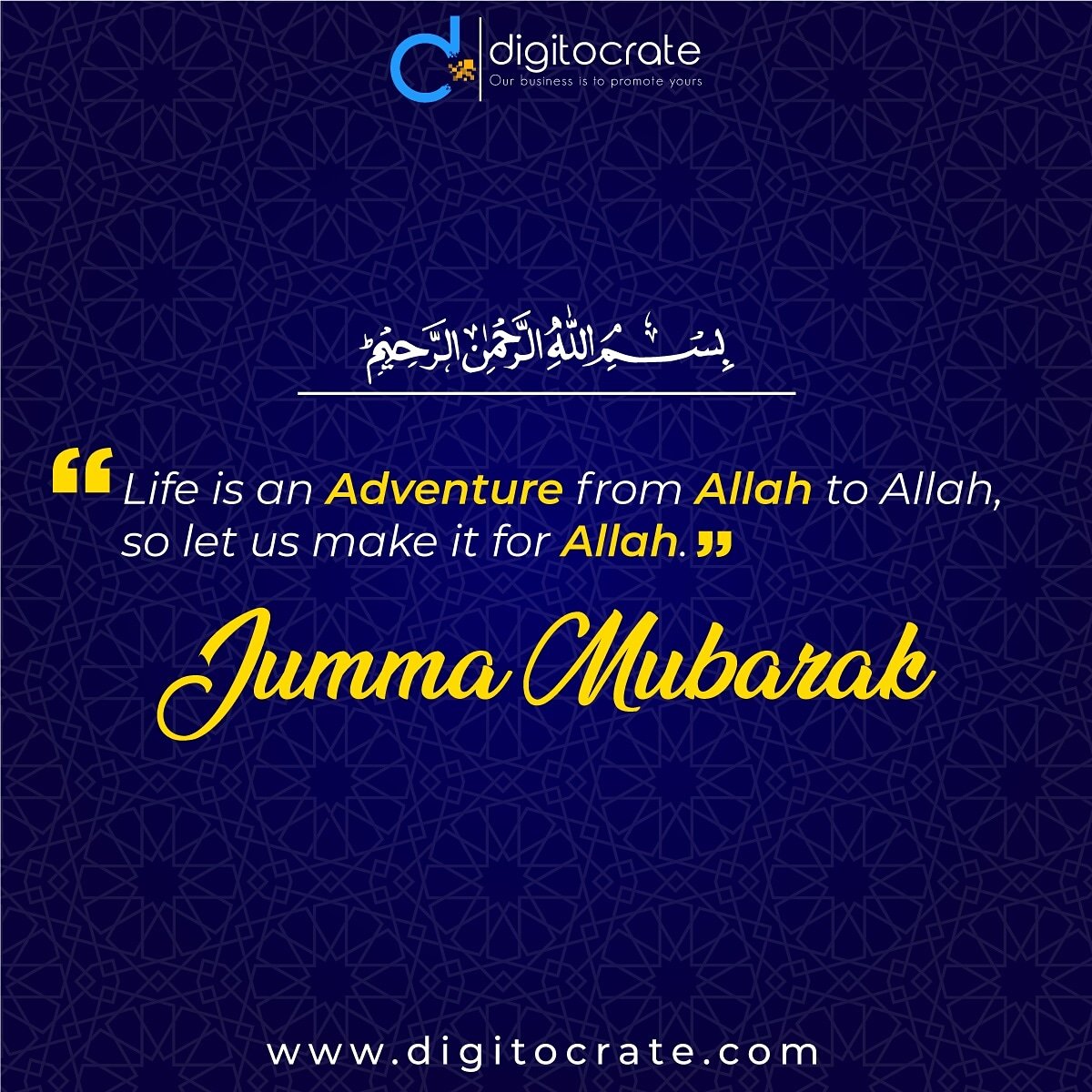 digitocrate's tweet photo. JUMMA MUBARAK TO ALL! 
May Allah relief us all from Covid-19
Have A Blessed Friday.. #blessed #FridayMotivation #friday #Digitocrate
#DigitalMarketingServices

#StayHome
#CoronaFreePakistan #COVID19Pakistan https://t.co/WieSCrYU6R