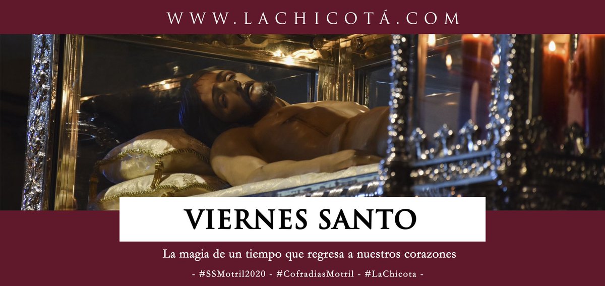 Hoy, Cristo expira y muere en la cruz por el mundo, al que deja el mejor de los legados, el legado del amor. Un amor que rebasa los dolores del alma.

Es Viernes Santo, uno de los días más importantes de las cristiandad. Vivámoslo en nuestro corazón.

#SSMotril2020 #LaChicota