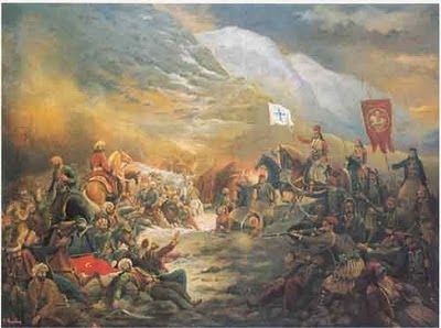The revenge on Musta-bey & his 2,000 soldiers who caused the greatest losses of the garrison, few meters before their salvation came a few months later on 18-24 Nov 1826 when they were trapped in Arachova and almost entirely eliminated. An Ottoman-style head pyramid was also made