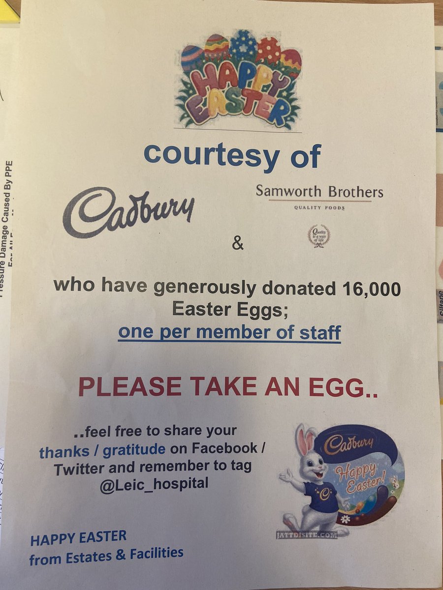 UHL Acute Stroke (@acuteuhl) on Twitter photo Thanks to Cadbury and Samworth brothers for the yummy eggs!! We smiled under the masks 😋 <a href="/Leic_hospital/">Leicester's Hospitals</a> Thanks to Cadbury and Samworth brothers for the yummy eggs!! We smiled under the masks 😋 <a href="/Leic_hospital/">Leicester's Hospitals</a>