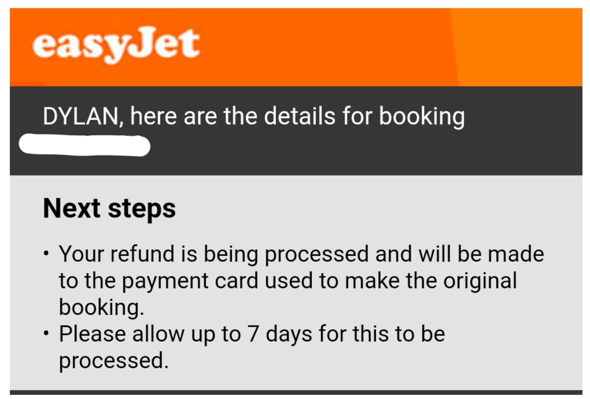  Re. easyJet refunds, here's a brief timeline of my circumstances thus far:18 March: received email from eJ notifying flights cancelled.Requested refund online, and received confirmation stating refund will be processed in 7 days (see image attached).