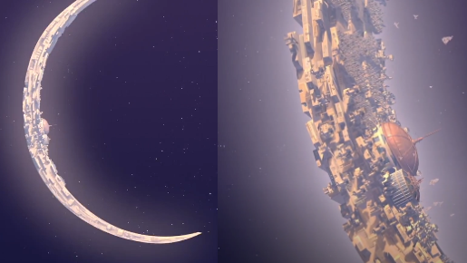 ชอบพวกการออกแบบบ้านเมืองอะไรต่างๆ ในเรื่อง Treasure Planet (2002) มีฉากนึงที่เมืองทั้งเมืองอยู่บนดาวรูปพระจันทร์เสี้ยวอะ เท่มาก 🌙