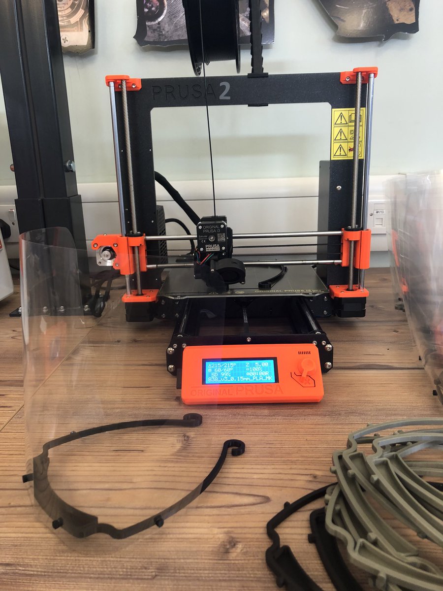 GHDDigiteam's tweet photo. More #faceshields being produced! Fantastic way for us to use our new equipment to #makeadifference and #SupportTheNHS and other vital services. #librarymakerspaces #librarymakers #makers #3Dprinting @josefprusa @Prusa3D Get in touch if you’re near #Gateshead and are printing https://t.co/269ExUb2ho