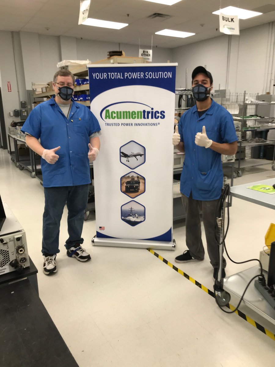 Acumentrics_Inc's tweet photo. We’d like to send a special #ThankYou to our friends at @NewBalance for supplying #FaceMasks to our front-line employees #Acumentrics who are supporting our nations Warfighters every day! https://t.co/5IkqeQ2eUJ #NewBalance #WeGotItNow #PoweringAutonomy #AllHandsOnDeck https://t.co/BJwwxXijgT