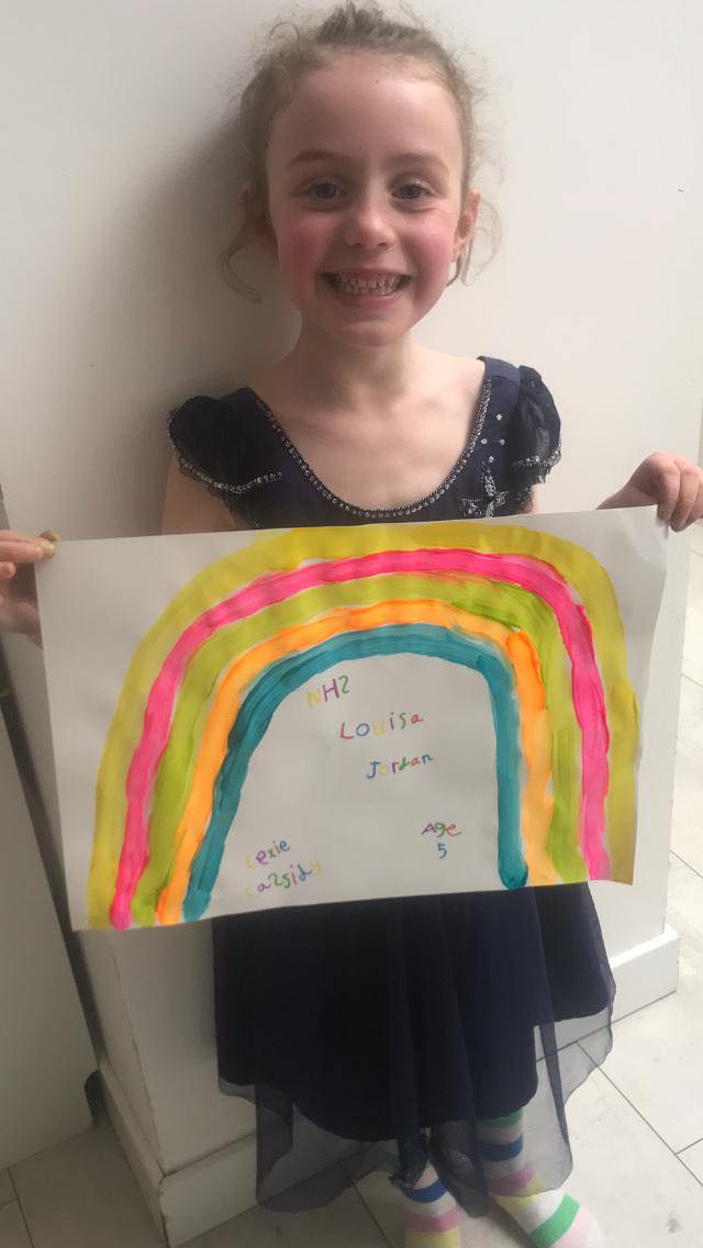NHSLouisaJordan's tweet photo. Thank you so much for the beautiful #RainbowsForLouisaJordan! These have been sent in by the very talented: 

- Lexie (age 5)
- Kira (age 9)
- Aimee (age 8)

These will really help brighten everyone's day here @NHSLouisaJordan, so please keep the support coming!❤️ https://t.co/zHNF9OOP3O