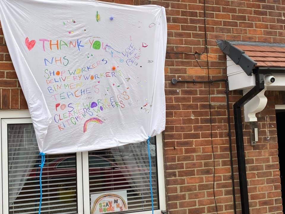 jackharrys's tweet photo. made by my sister in laws neighbours 💙Our NHS 🌈👏🏻 https://t.co/wpL7sVeL52