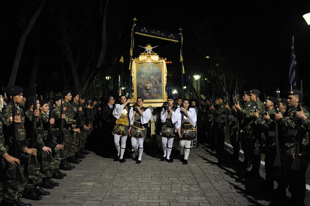 Missolonghi municipality is called Iera Polis Messolongiou (Sacred Town of Messolonghi) and every year the Memorial Day for the Exodus is celebrated on Palm Sunday; with high-ranking officials, foreign ambassadors & the whole population of the region participating.