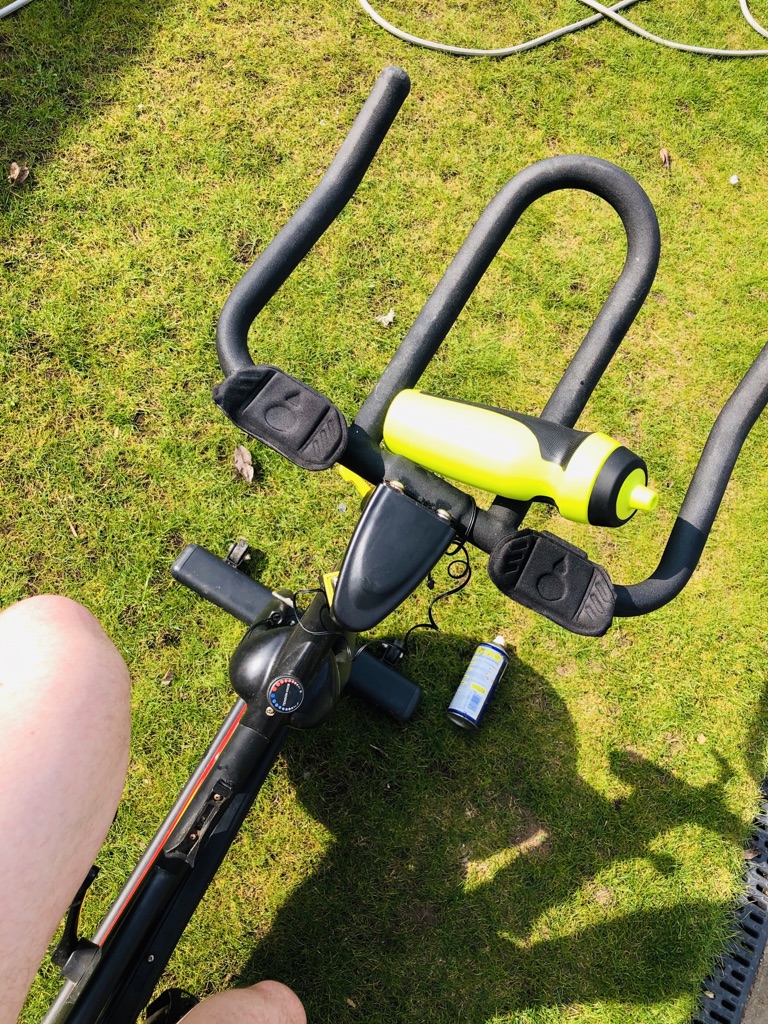 StringerSport's tweet photo. Got an hour on my spin bike for #ActiveFoxes
A few things about this picture:-
1. The WD40 is for the bike and not my knees
2. Yes I need to fix my drinks holder
3. Hose pipe still out (behave) to water the lawn later
Register your activity here - https://t.co/tWtV0WlfG6 https://t.co/icCE923ijR