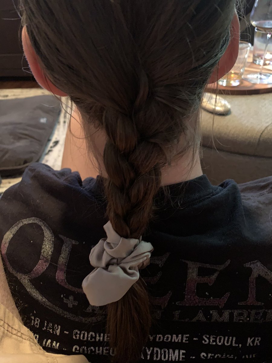 MatMcLachlan's tweet image. #LockdownGoals When your 15yo wants a braid and there’s no-one around but dad. #pointsforeffort #worsthairever