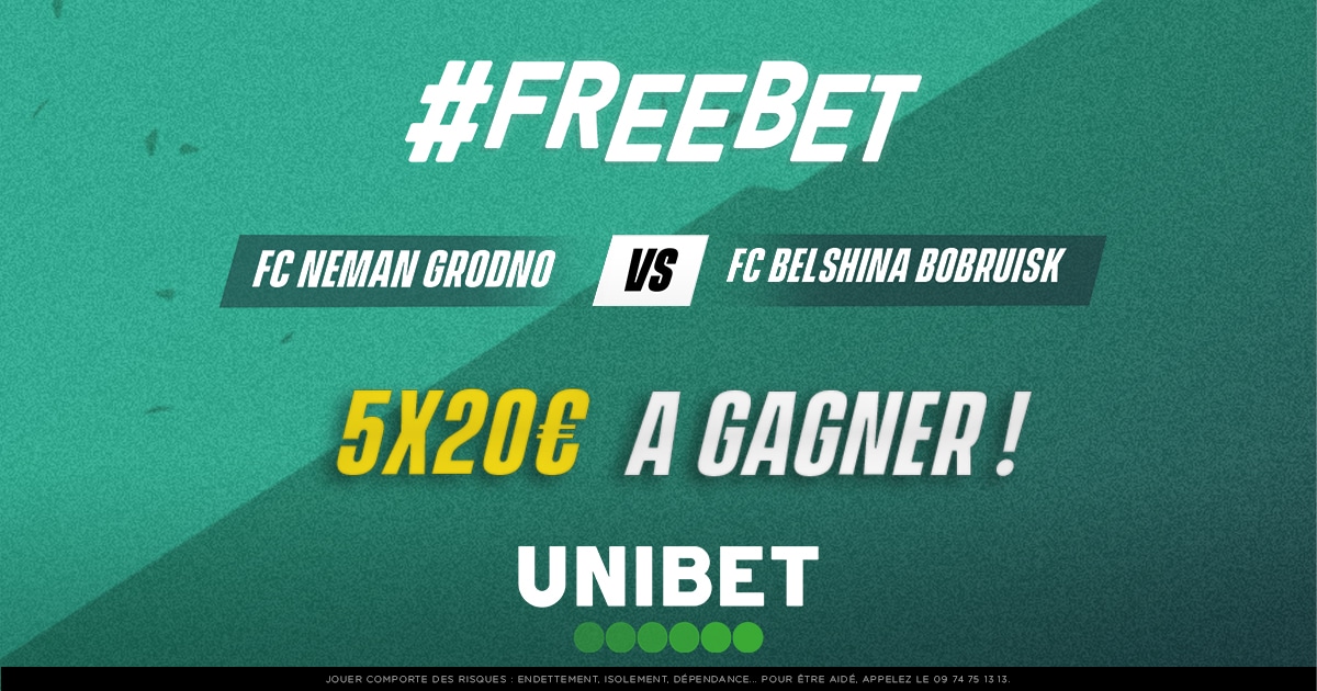 ⚽ Enorme affiche entre le FC Neman Grodno et FC Belshina Bobruisk !🔥 Quelle équipe ouvrira le score ? 🤔

👉 RT + Pseudo + #FreebetUnibet
⏰ Fin du jeu à 18h00.
🍀 TAS SAMEDI.

#TeamParieur