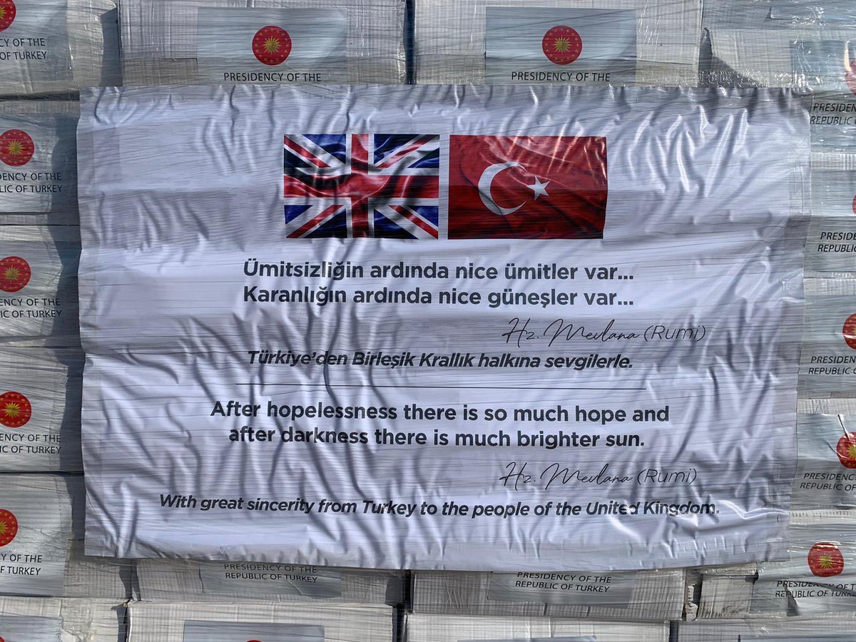 DChilcottFCDO's tweet photo. Huge thanks to our friend and ally #Turkey for its generous offer of vital personal protective equipment for #UK medical workers on the frontline of tackling the #Coronavirus. 🇬🇧🇹🇷 https://t.co/8EZeIK0OQk