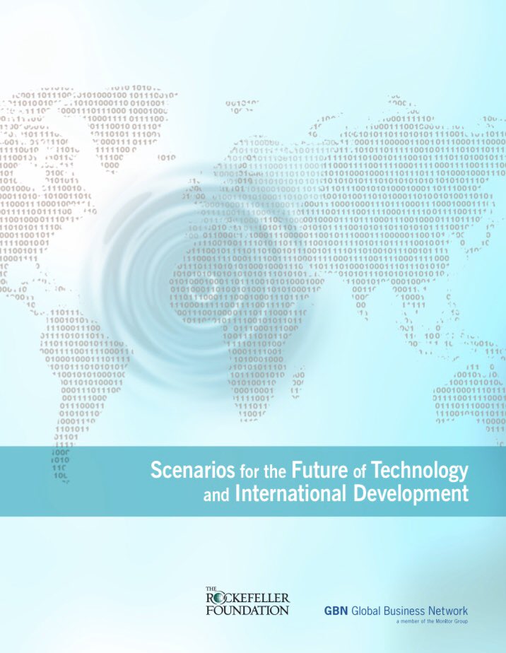  #CoronaVirus #LockDown #Vaccines #4thIndustrialRevolution #NWO>> Page 18, LOCKSTEPScenarios for the Future of Technology and International Development - Report published by The Rockefeller Foundation and Global Business Network, 2010. https://archive.org/details/pdfy-tNG7MjZUicS-wiJb