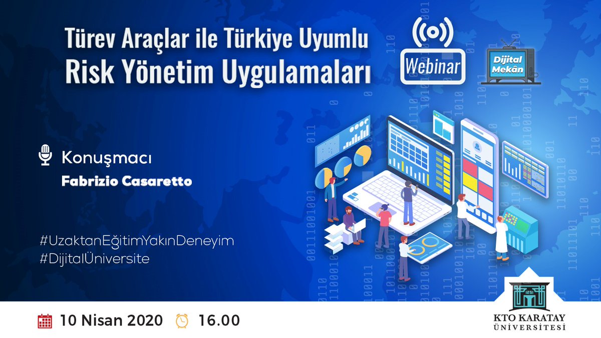 ktokaratay's tweet photo. İslam İktisadı ve Finans Bölümümüz, türev araçlar konusunda Türkiye'nin önde gelen isimlerinden Fabrizio Casaretto'yu bugün saat 16.00'da “Türkiye Araçları ile Türkiye Uyumlu Risk Yönetim Uygulamaları” webinarıyla konuk ediyor.

Kayıt İçin:

👇

https://t.co/Z72Q8xfX2U https://t.co/5KGM3VH3B5
