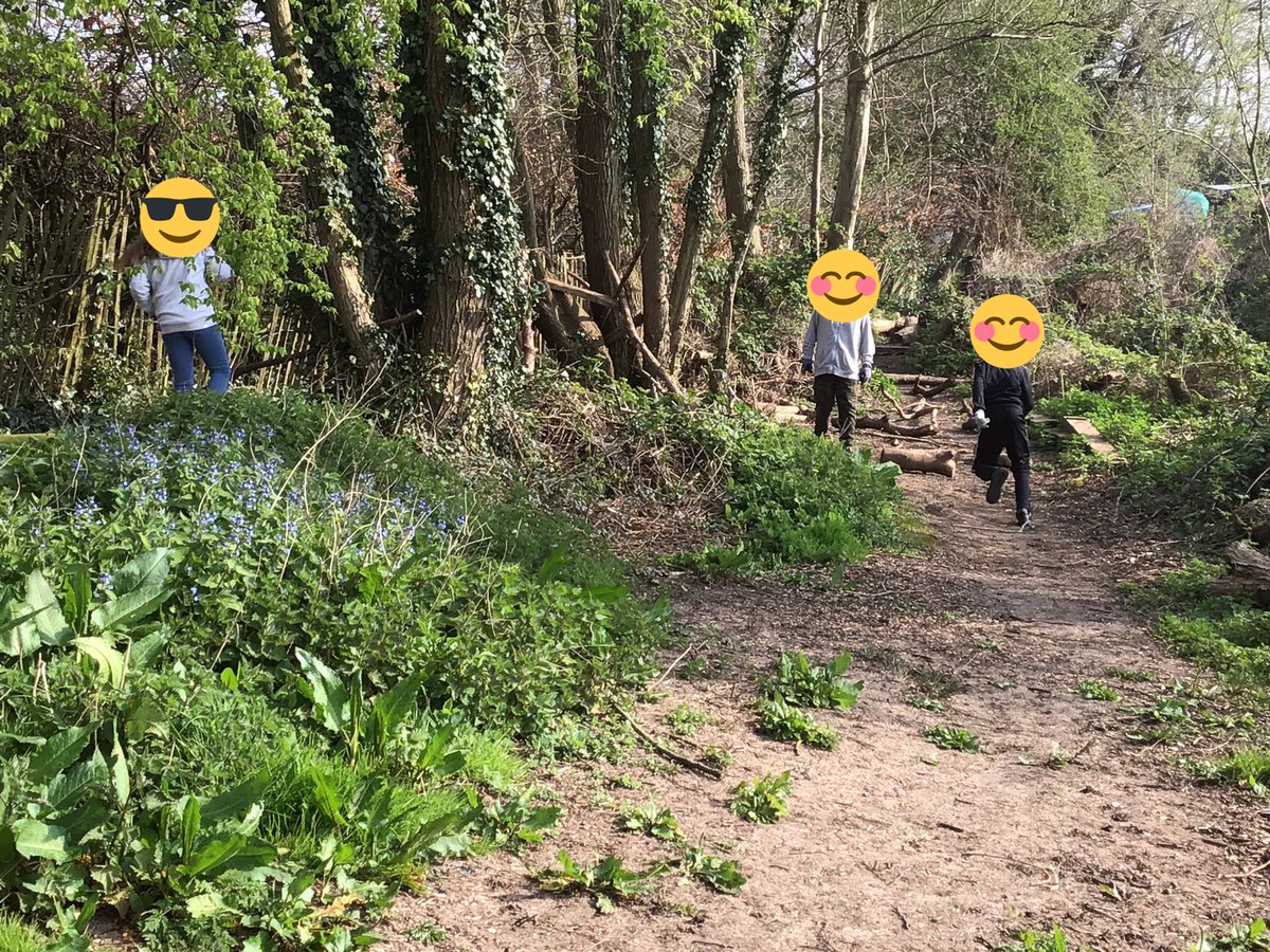 CooksterDebbie's tweet photo. A busy morning in #forestschool @RowParkAcademy #easteregghunt #clayfaces #climbing https://t.co/jg0zp3fR31