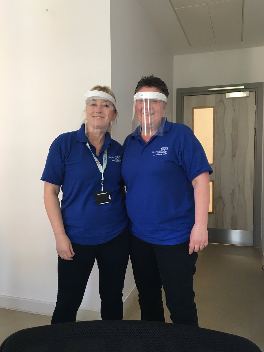 So today we have been mostly wearing face visors!! 😁 Big thank you to Lisa M and Clare M for getting this vital PPE to our staff ❤️