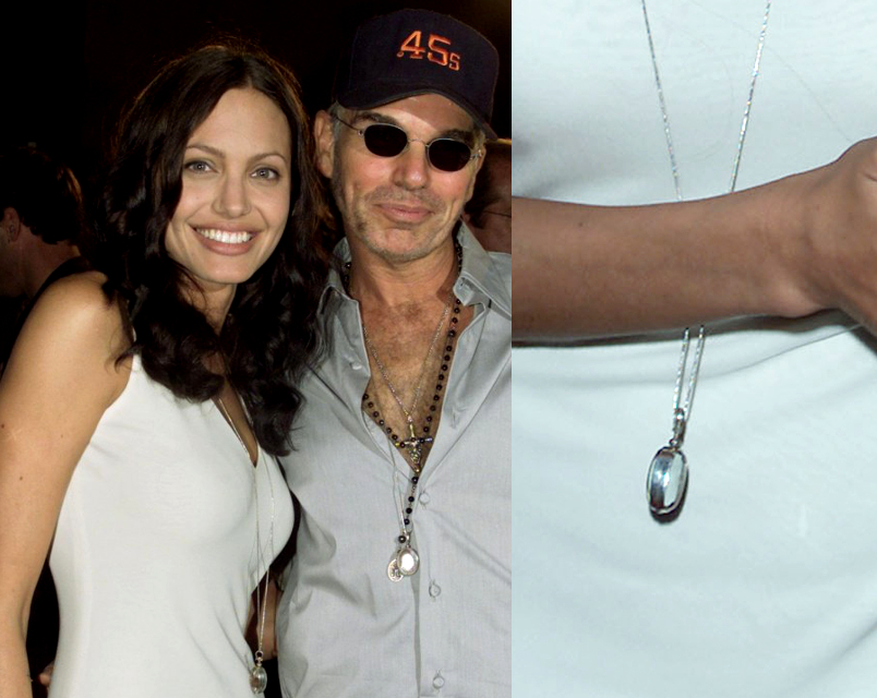 Back when Angelina Jolie was married to Billy Bob, the words 'to the end of time' written in her blood were hung up in a frame above their bed. They also wore vials of each other's blood around their necks.