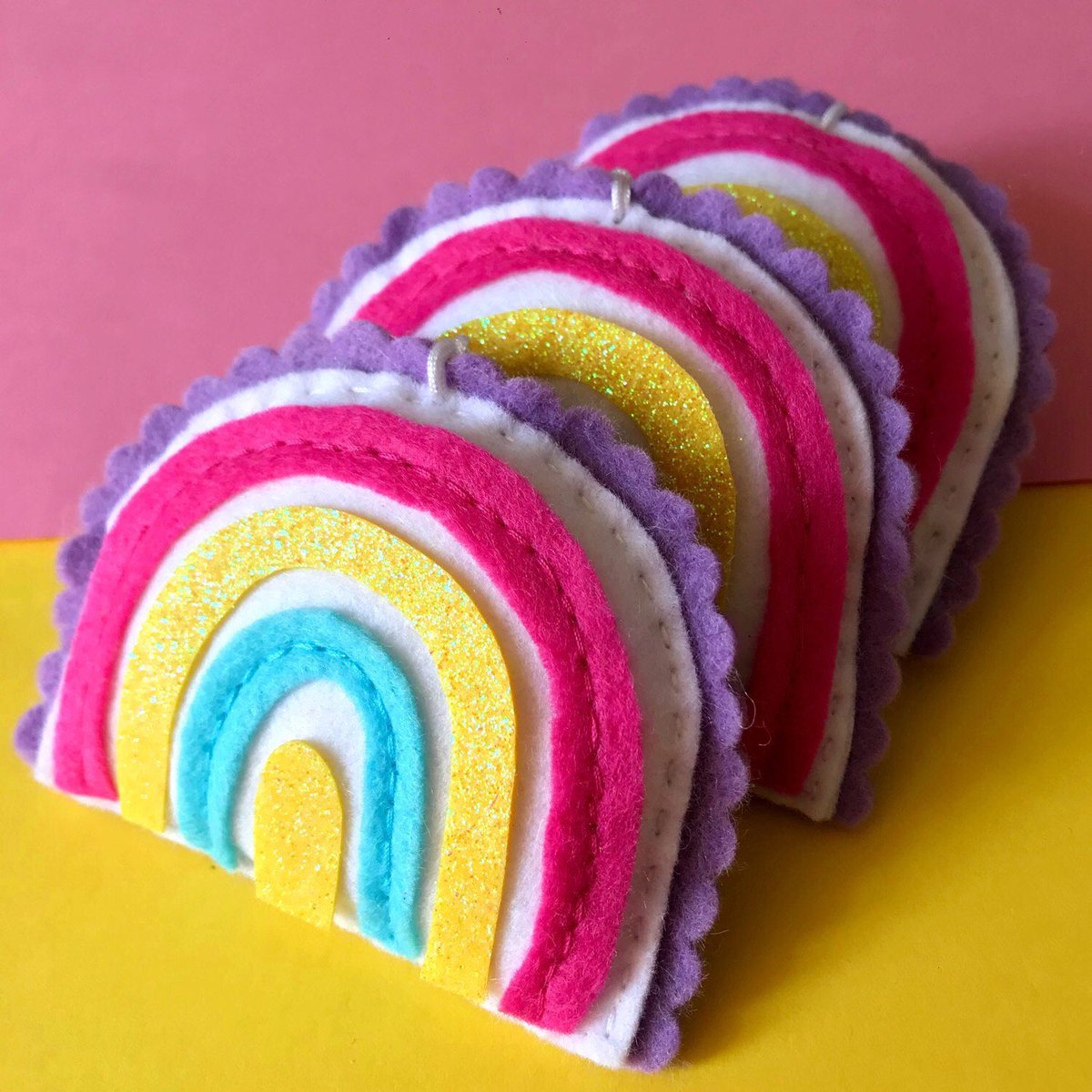 🌈NEW🌈 little hopeful rainbow decorations, available in three colour ways. #rainbowsofhope #rainbows #etsy #ukseller etsy.com/uk/shop/heartf…