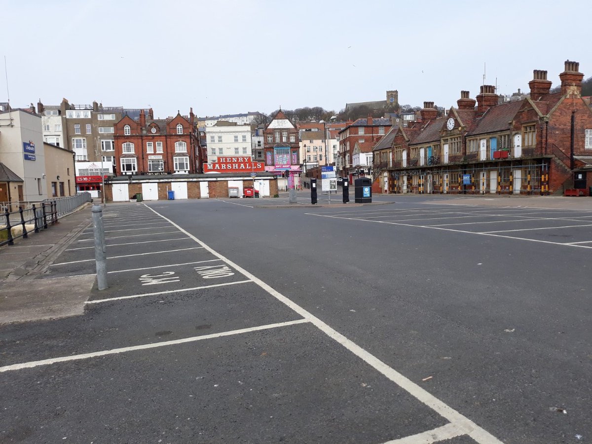 Scarborough this morning taken by local officers on patrol. Usually packed on a bank holiday. We'll all meet again one day but until then, thank you for staying at home and saving lives 💙💙💙