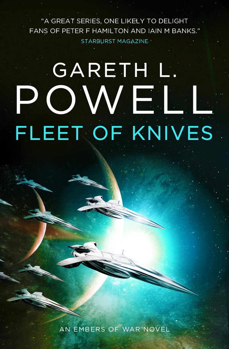 9) Fleet of Knives (Titan Books, 2019). Trouble Dog and her crew race to save a team of scavengers trapped aboard an ancient generation ship filled with deadly horrors.