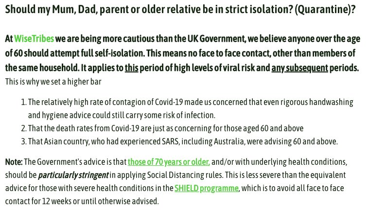 16/18So that concludes the 3 reasons, why I (and other virologists and all of Asia, and most experience medics in this area) think the UKGov advice fails on age range, and on strict no face to face quarantine advice. For clarity of guidance, do this: