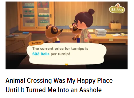It's probably isolation but Animal Crossing is destroying people's brains