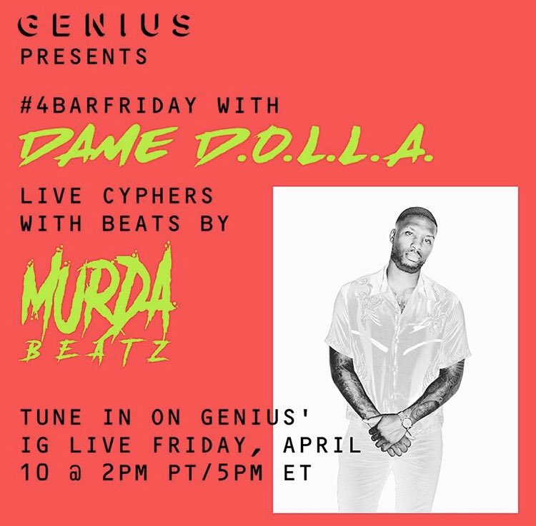 OneTakeDrew's tweet image. I’ma be rappin w/ @Dame_Lillard live on @Genius IG at 5pm EST!🔥 Beats by @murdabeatz_

TUNE IN😤