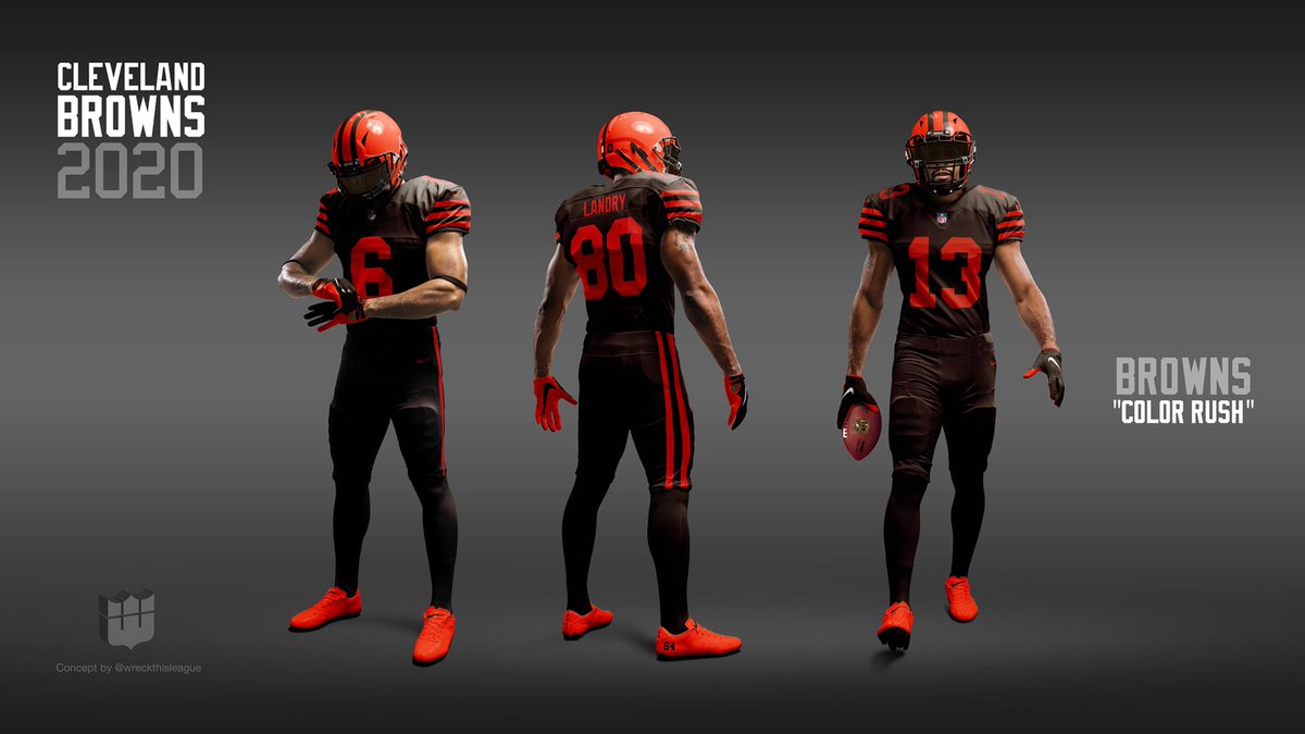Ok a lot of you have mentioned the OBJ “all orange” comment & that the BotB preview has a blurred all brown uni at the end so I’m adding possibilities for all orange & brown as regular + color rush uniforms. (I do think it looks like a lot of orange on that all brown blur....)