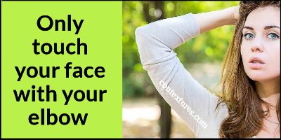 ddalgleish's tweet photo. My new mantra - Only touch your face with your elbow! #stayhome #washhands #elbowtouch https://t.co/LEwhXgiFFt
