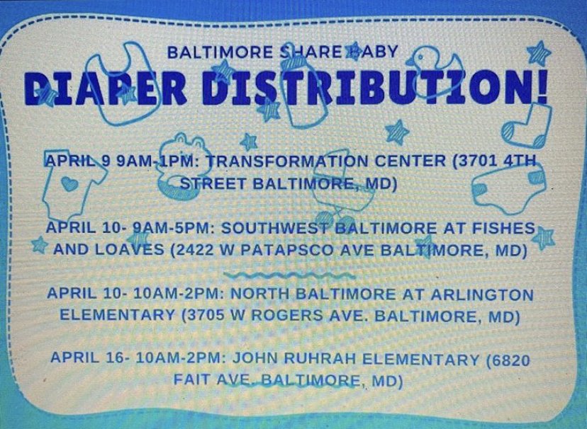 To our #YoungKings👑 who are fathers check out these locations for #DiaperDistribution. #BaltimoreShareBaby #WereInThisTogether #LoveYallHear #SeedsOfPromise