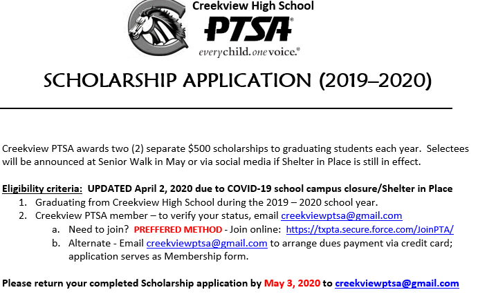 Creekview HS PTSA tweet media
