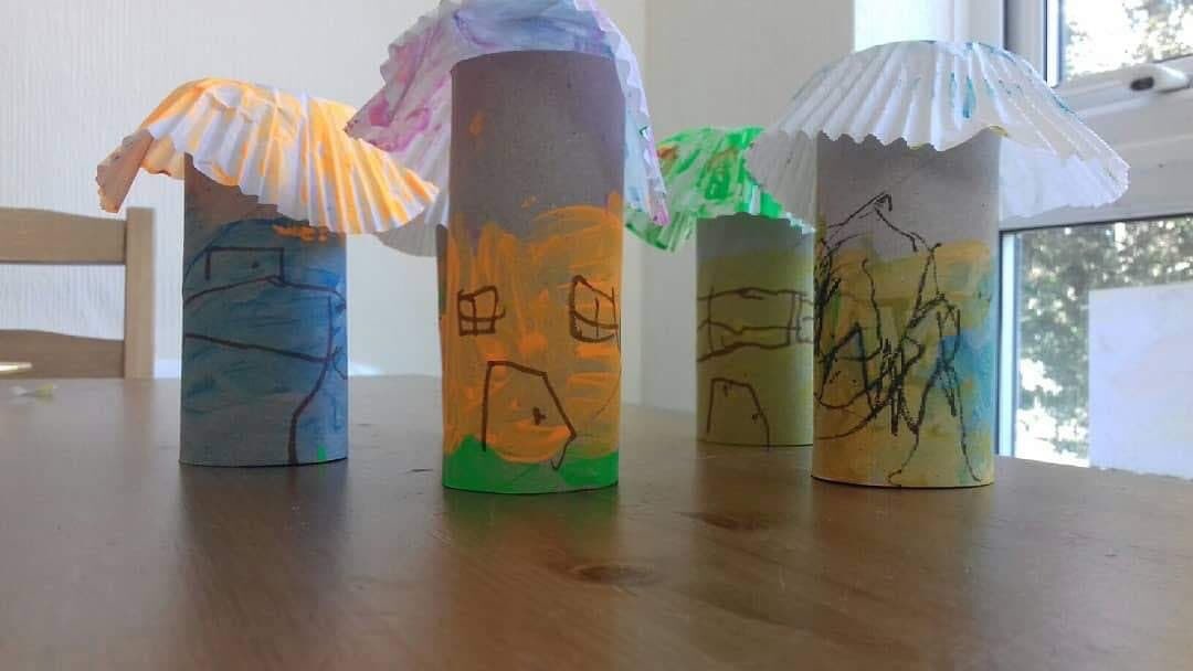 Forresters20's tweet photo. Painting Fairy Houses and baking Muffins and Rock Cakes! (Rock cakes were more like Rusks, but tasted good dipped in Tea 😆) @ParkMalmesbury https://t.co/5CQdne6FdS