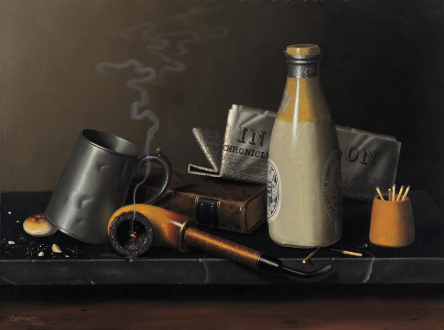 alex_nandy's tweet photo. Objetos para un rato de ocio (William m. Harnett, 1879) #tussenkunstenquarantaine #betweenartandquarantine 
#entrearteycuarentena 
@GettyMuseum https://t.co/pnP1YtOT0V