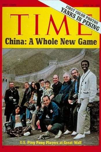 La tournée des pongistes américains  fera même la une du  @TIME :"China : a whole new game"