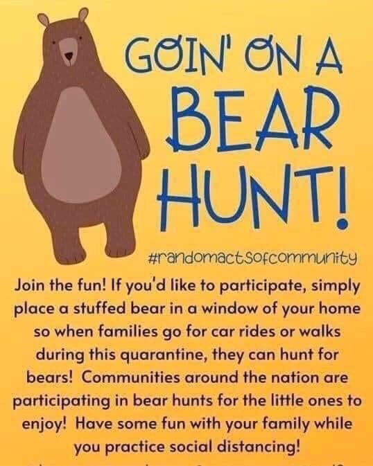 WOSnews's tweet photo. Letβs go on a bear hunt! Be sure to let us know how many bears you see out there and send us yours bears or other acts of community on display! #randomactsofcommunity #SOCSDrandomactsofcommunity @Smueller1028 https://t.co/1gItXQQC6H