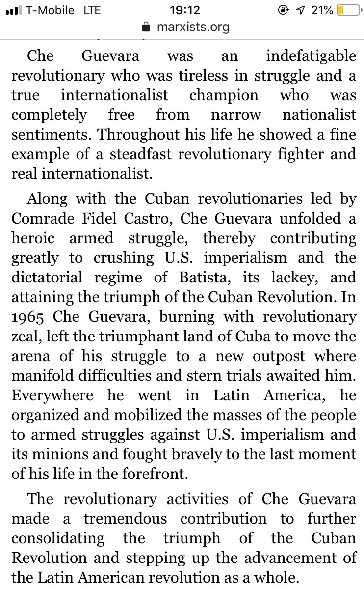 Kim Il Sung on Che Guevara
