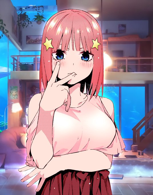 MichaelKunさんがTwitterに投稿した中野二乃(五等分の花嫁)のイラスト。