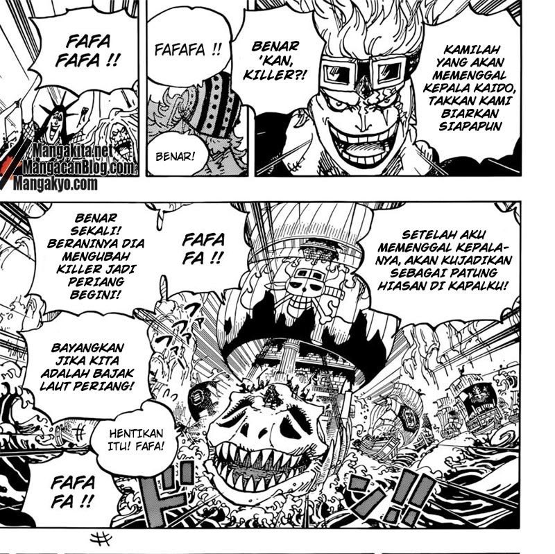 "Apapun rencana yg kalian buat, kedua orang bodoh itu, akan selalu maju ke depan.." -Trafalgar Law 😂 #onepiece977 

Suka banget gua liat rivalitas 2 kapten barbar ga ada otak ini.