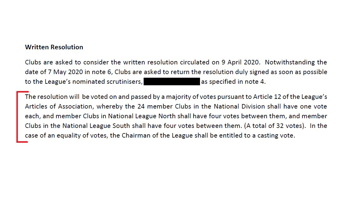 Interesting that all 24 National League clubs get a vote each.National League North & South get just 4 votes per league.So 75% of the voting power is in the hands of the National League sides.
