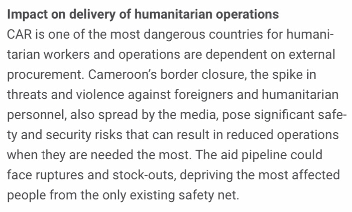 Public opinion has hardened against foreigners since an Italian missionary was identified as CAR’s first case. Why’s this a problem? Aid groups provide around 70% of CAR’s health services; a serious backlash could shut down activities and impact the most vulnerable. OCHA warns:
