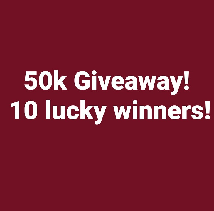 50k Giveaway! 10 winners! 
_
To win
* Retweet 
* Comment your account details below once you are done.
_
Winners will be picked randomly
Good luck fam!