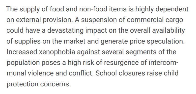 Displaced people face being denigrated as virus-spreading outsiders, as do members of CAR’s Muslim minority — long marginalised as ‘Arab foreigners’. Growing tensions in this volatile environment could lead to fresh clashes. OCHA again: