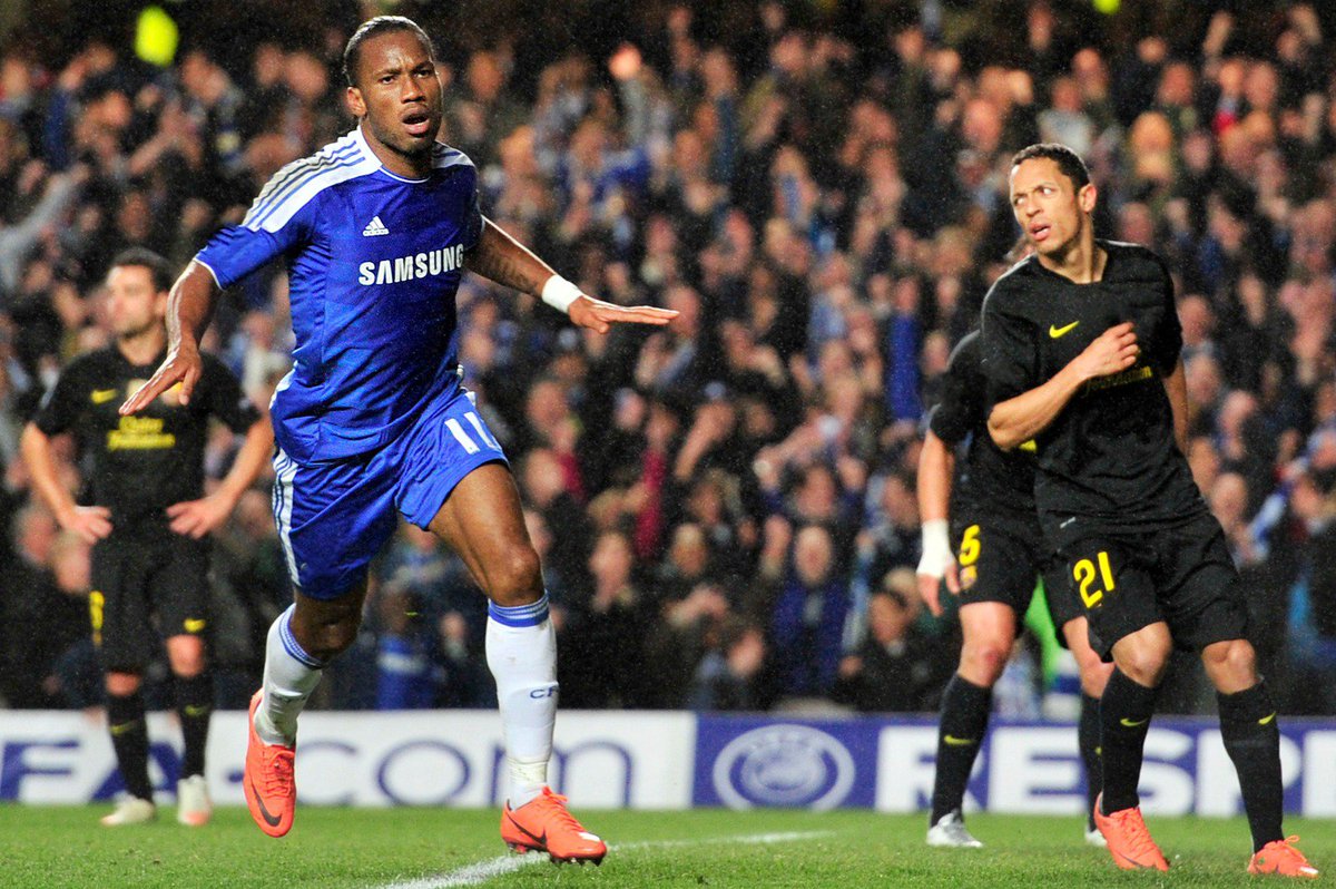  Chelsea would face their European nemeses in Barcelona. A fantastic cross from Ramires would be turned in by Drogba to give Chelsea a 1st-leg HT lead. Chelsea survived a barrage of attacks but kept a crucial clean sheet, taking a slight advantage into the return leg.