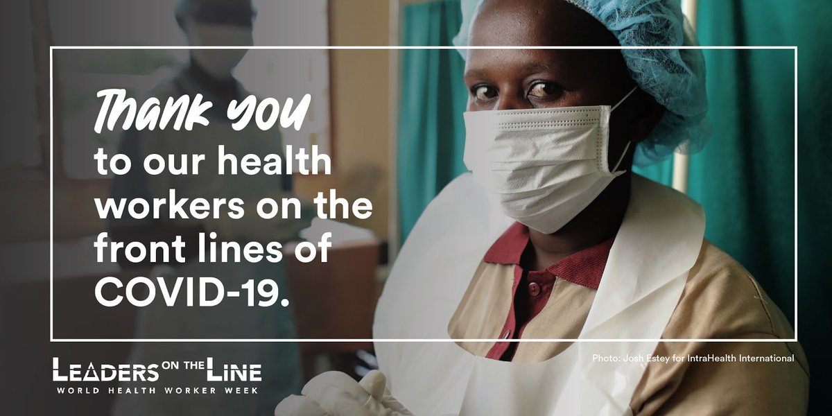 Around the world, #healthworkers are working tirelessly to contain #COVID19 and risking their own lives to put patients first. This #WHWWeek, we salute you, we thank you, and we stand with you. RT to clap for our #HealthHeroes! #HealthWorkersCount 👏👏👏👏