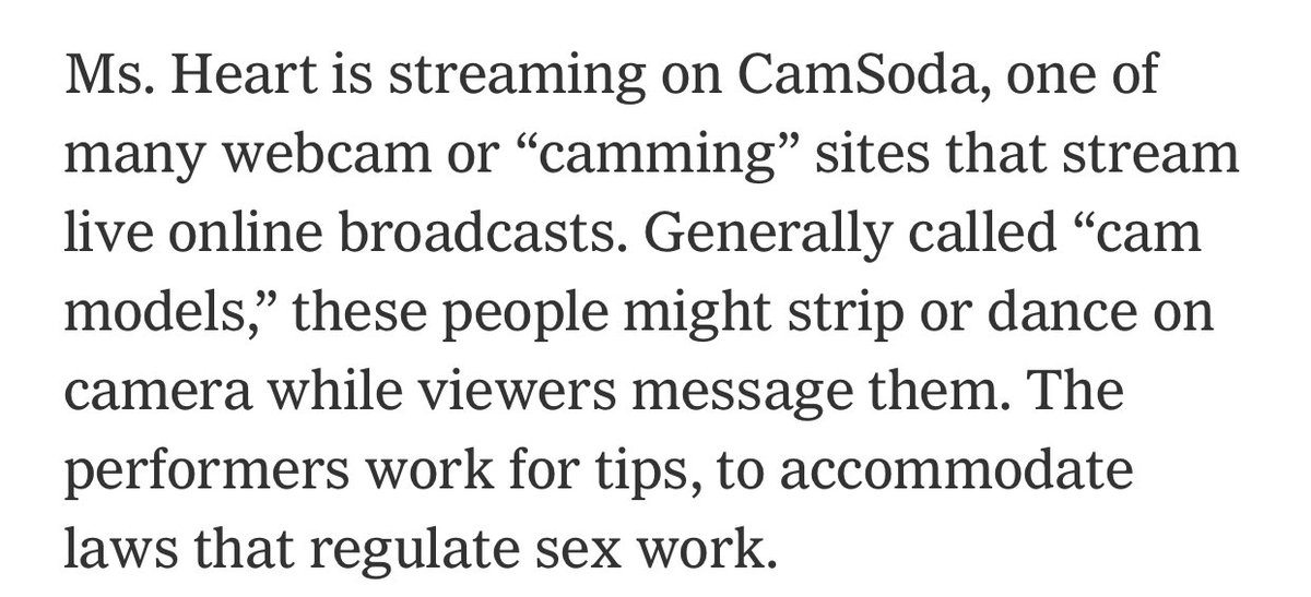 Camming is over twenty years old but the Times still feels the need to put the term in scare quotes