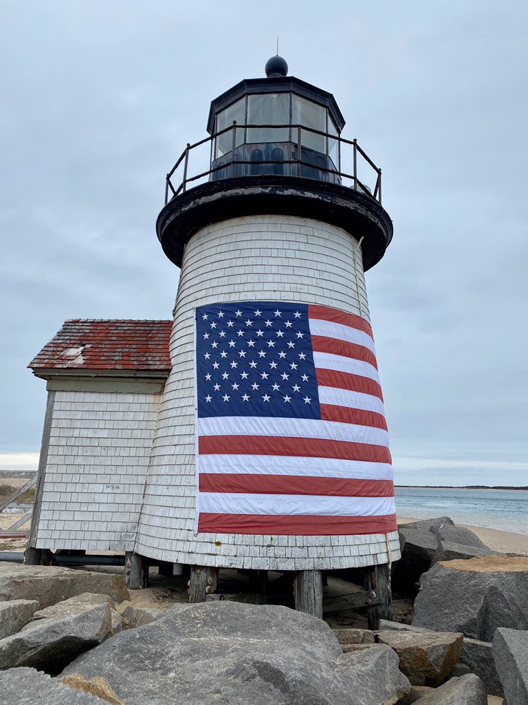 While we normally raise Old Glory for the summer on Brant Point Light Memorial Day Weekend, we decided to raise it early to help display our nation’s resolve during these challenging times. Your Coast Guard remains #SemperParatus 

#OneNation #StayStrong