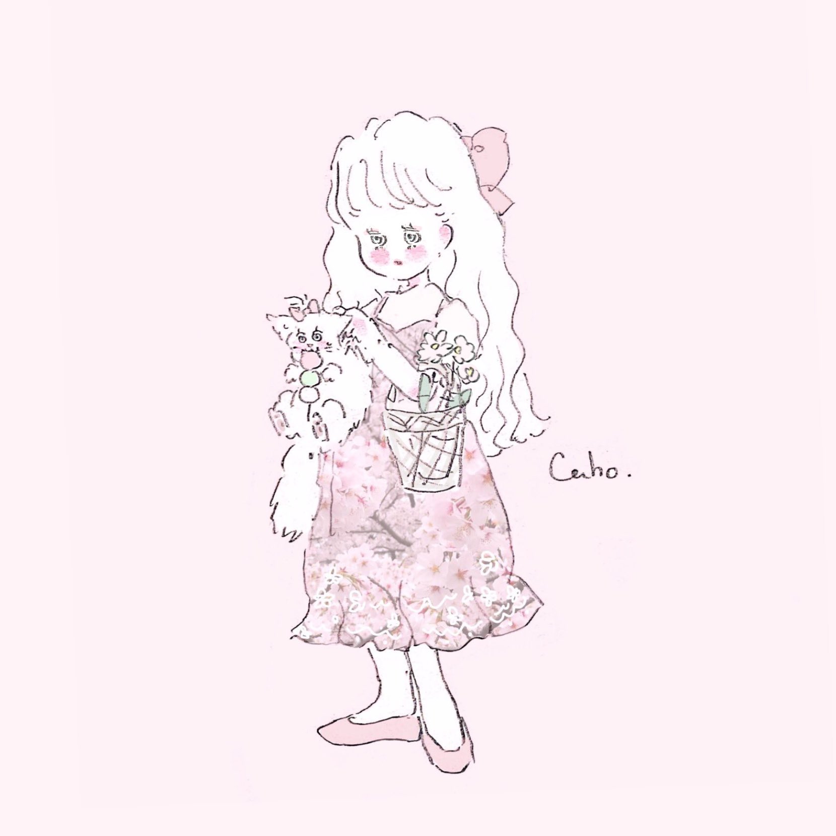 Caho お花見コーデ