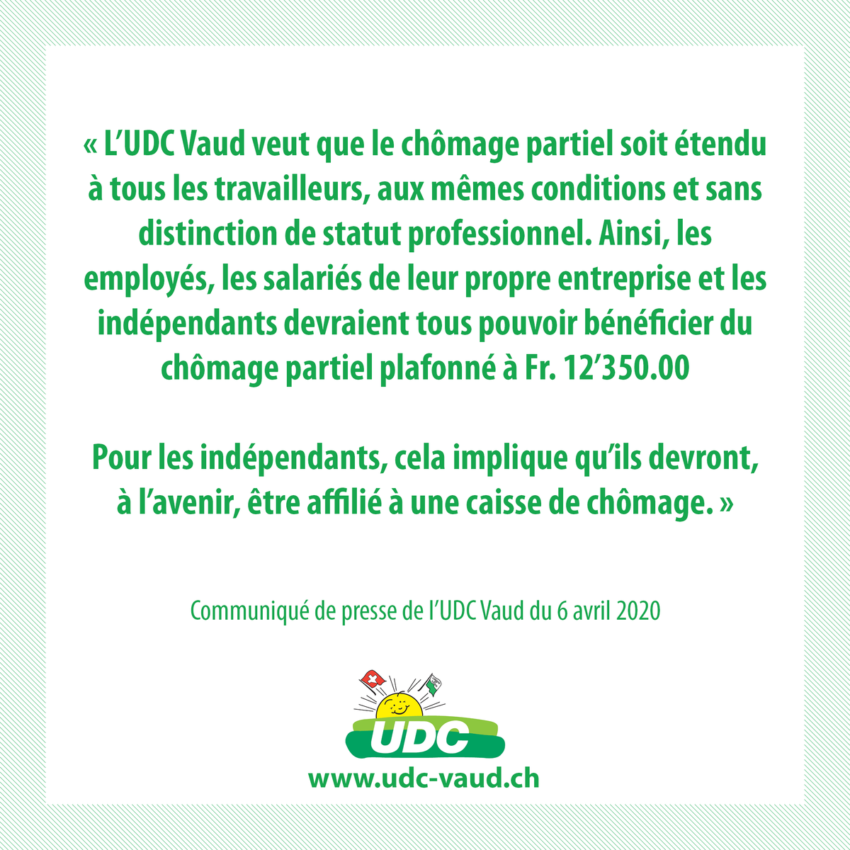 Il faut éviter que les mesures d'urgence créent des injustices. L'idée de l'UDC Vaud est juste, compréhensible et facile à mettre en oeuvre.

➡️ Agissons maintenant !  🇨🇭