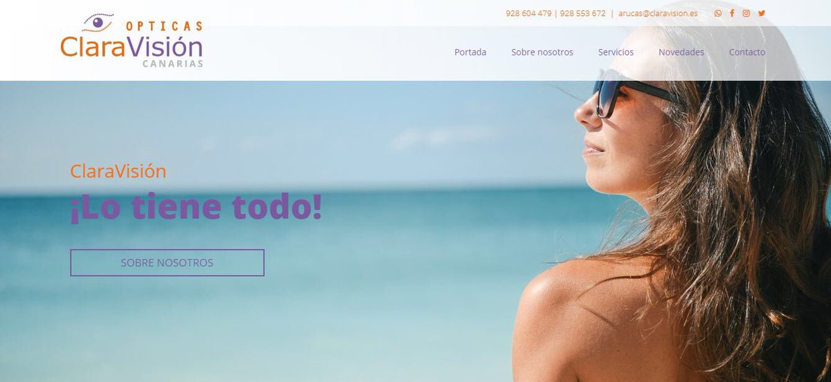 ClaraVisionCan's tweet photo. ¡En Ópticas ClaraVisión Canarias 🟣🟠⚪ estamos de inauguración!Ya tenemos página web 💻📱https://t.co/Hy0C8e5YRS . Abrimos así una línea más de contacto con nuestros pacientes, donde podrás estar al día de las novedades,noticias, promociones,servicios, petición de lentillas,etc. https://t.co/XM6aOt7WN0