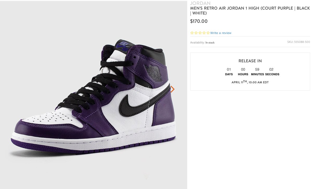 snipes jordan 1 court purple