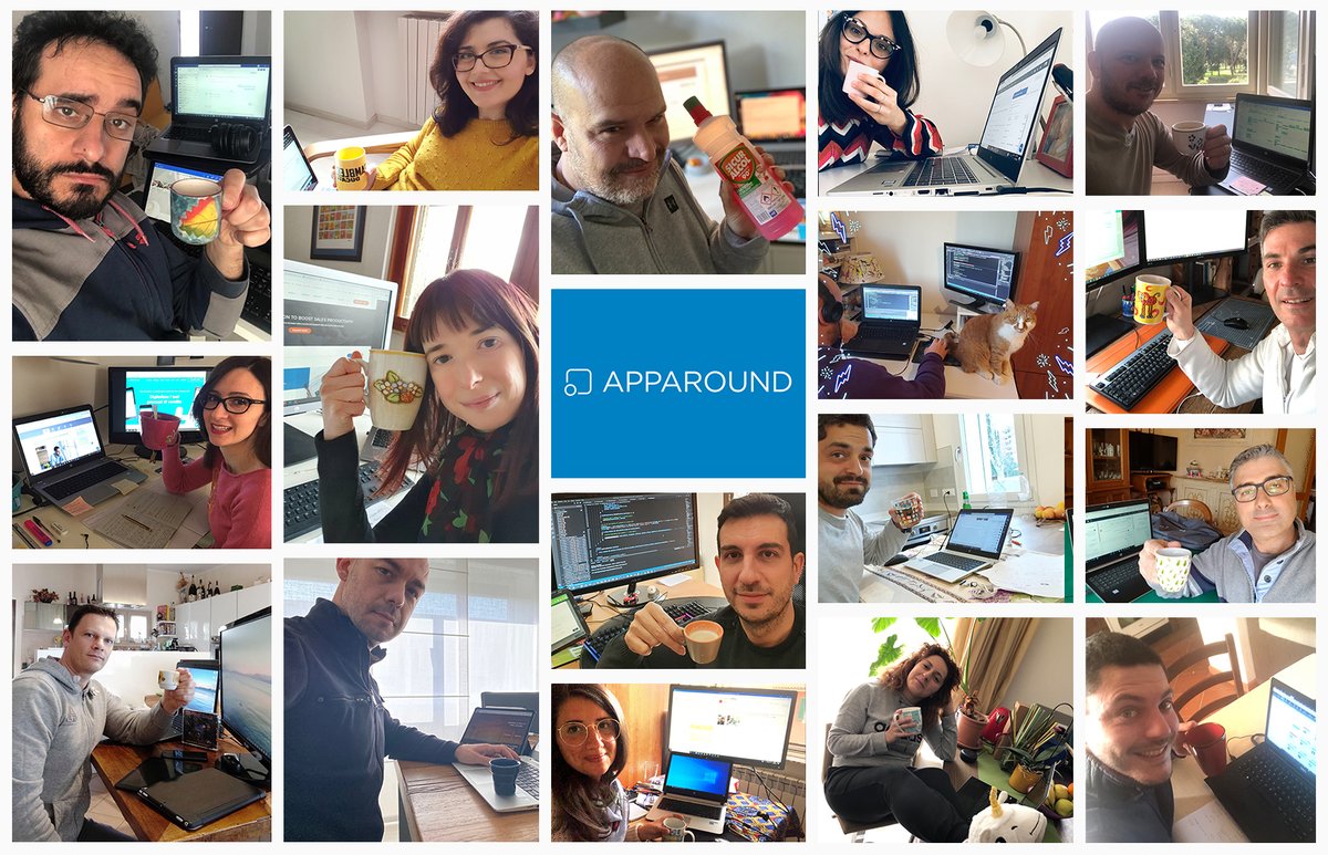 In questo momento in cui la condivisione digitale è al centro di tutte le comunicazioni, anche noi Apparounders, seppur distanti, rimaniamo connessi ed operativi da remoto senza perdere le nostre consuete abitudini, come la pausa caffè! 

#Apparound #SmartWorking #teamworking